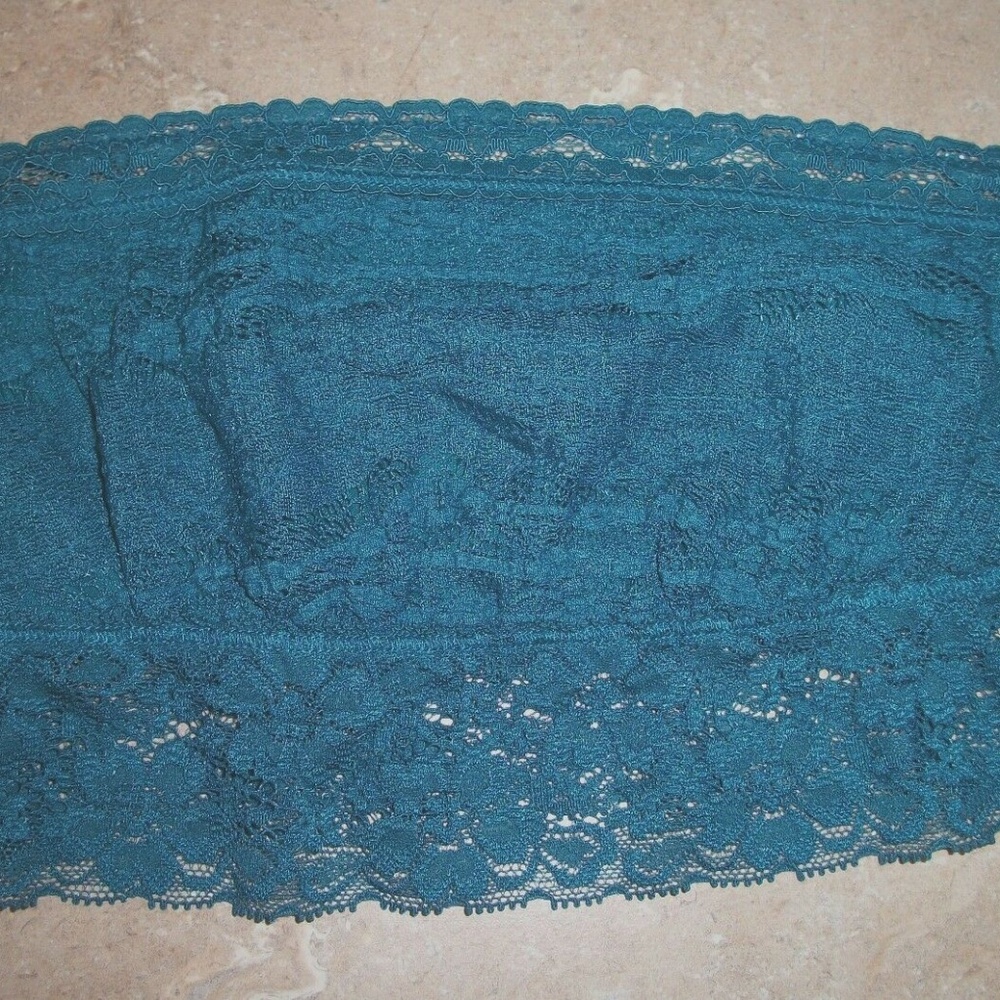 Free People Teal Blue Lace Strapless Bralette
